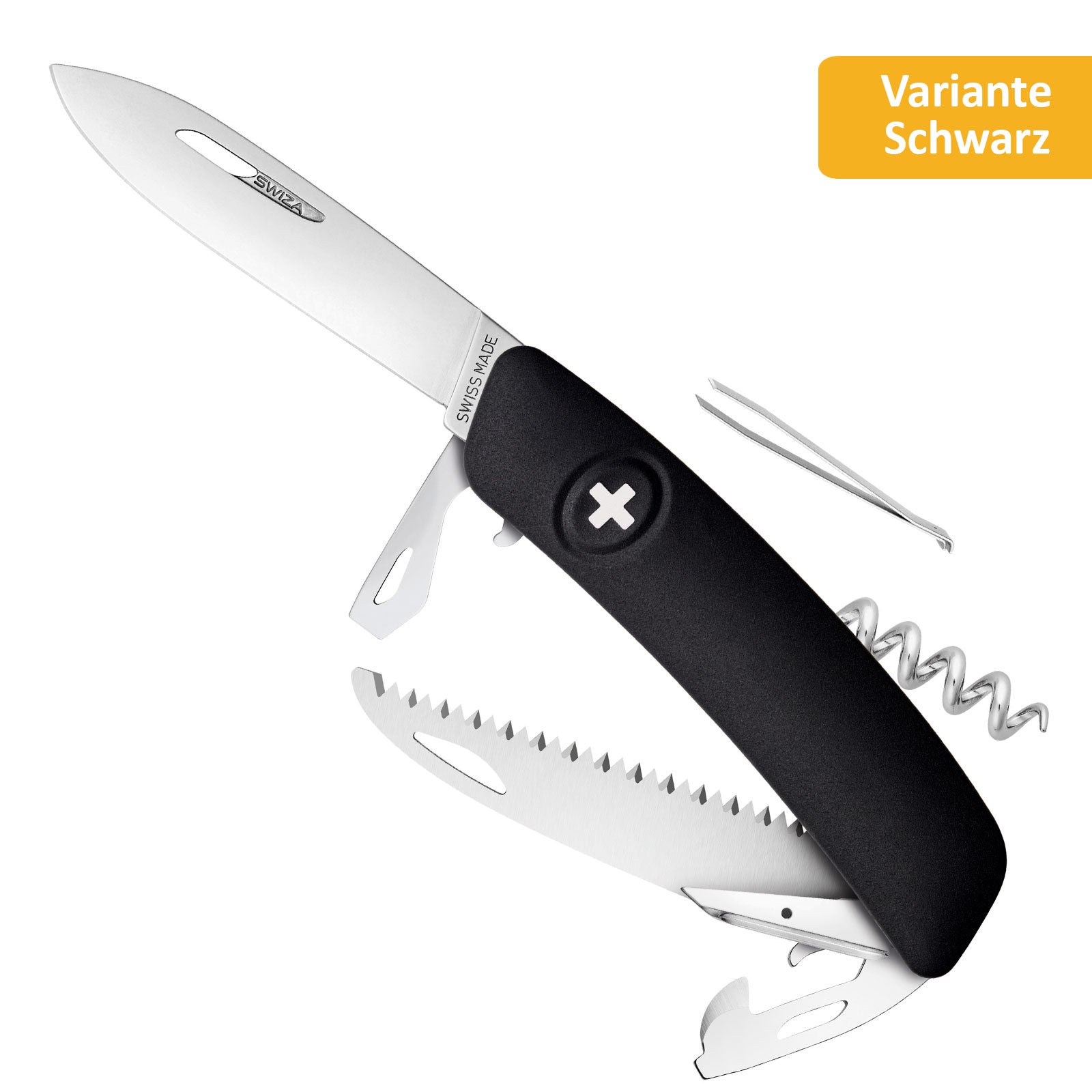 Couteau suisse SWIZA D05/C05, couteau de poche, 4 couleurs, couteau pliant, 12 fonctions
