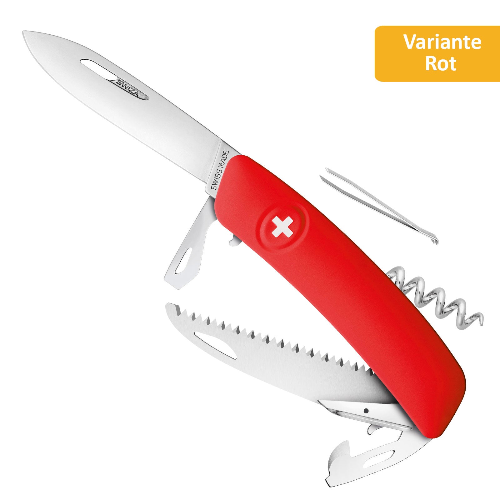 Couteau suisse SWIZA D05/C05, couteau de poche, 4 couleurs, couteau pliant, 12 fonctions