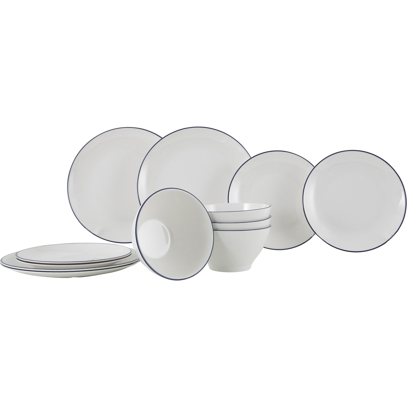Service de table en mélamine GIMEX Linea Line, vaisselle de camping, assiettes de pique-nique de voyage