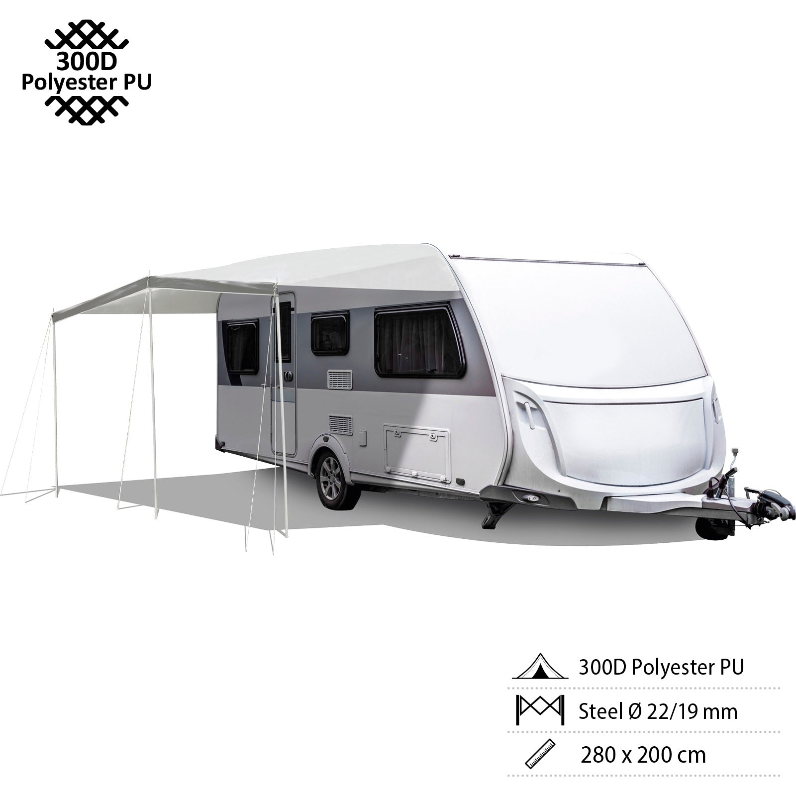 BRUNNER voile d'ombrage CaraShade camping bus pare-soleil caravane auvent tuyauterie