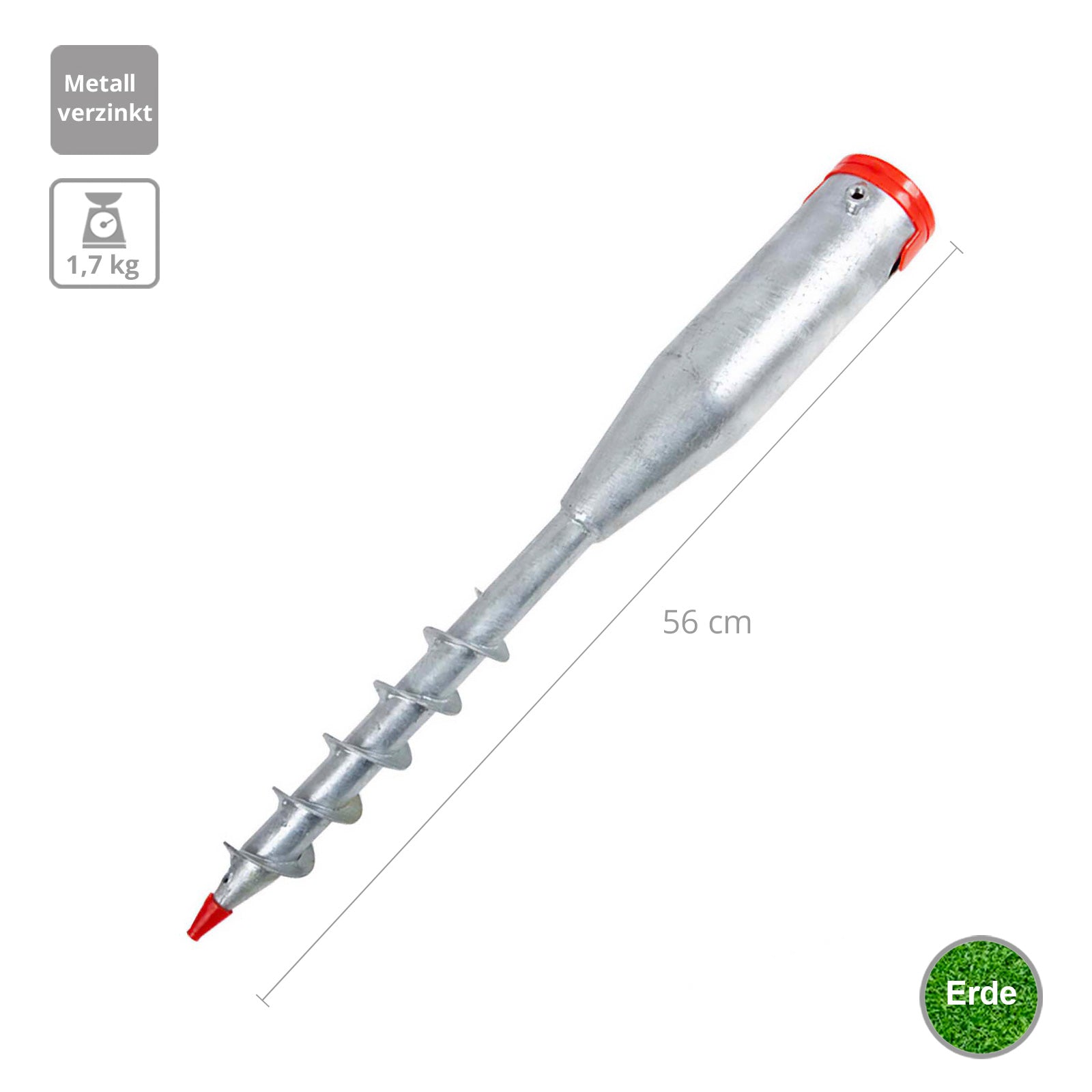 BO-CAMP ground sleeve, ground plug, ground spike, lawn spike, parasol