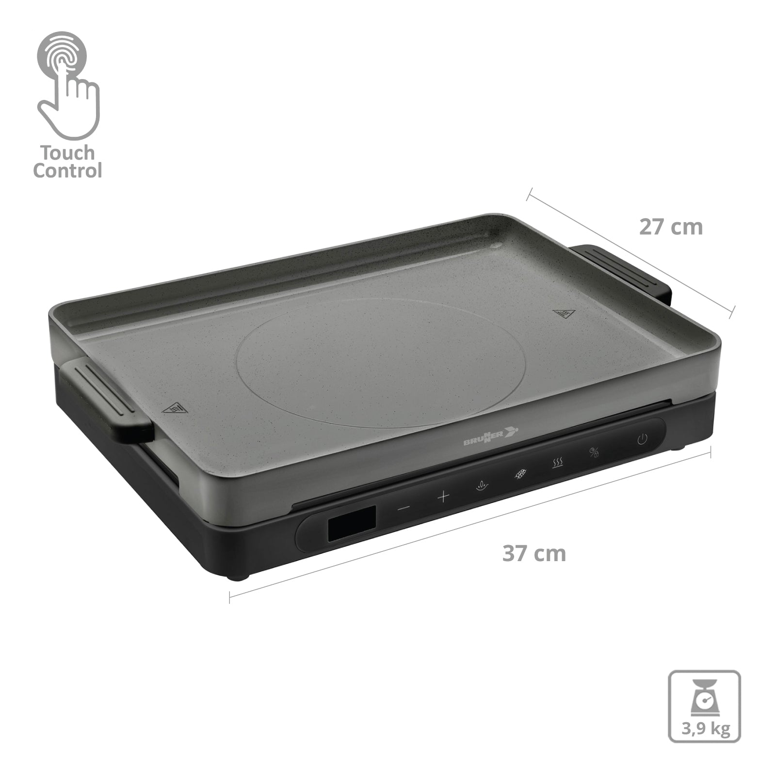 BRUNNER Camping Kochfeld HotPoint Induktions Elektro Grill Herd Tragbar Glas 2kW