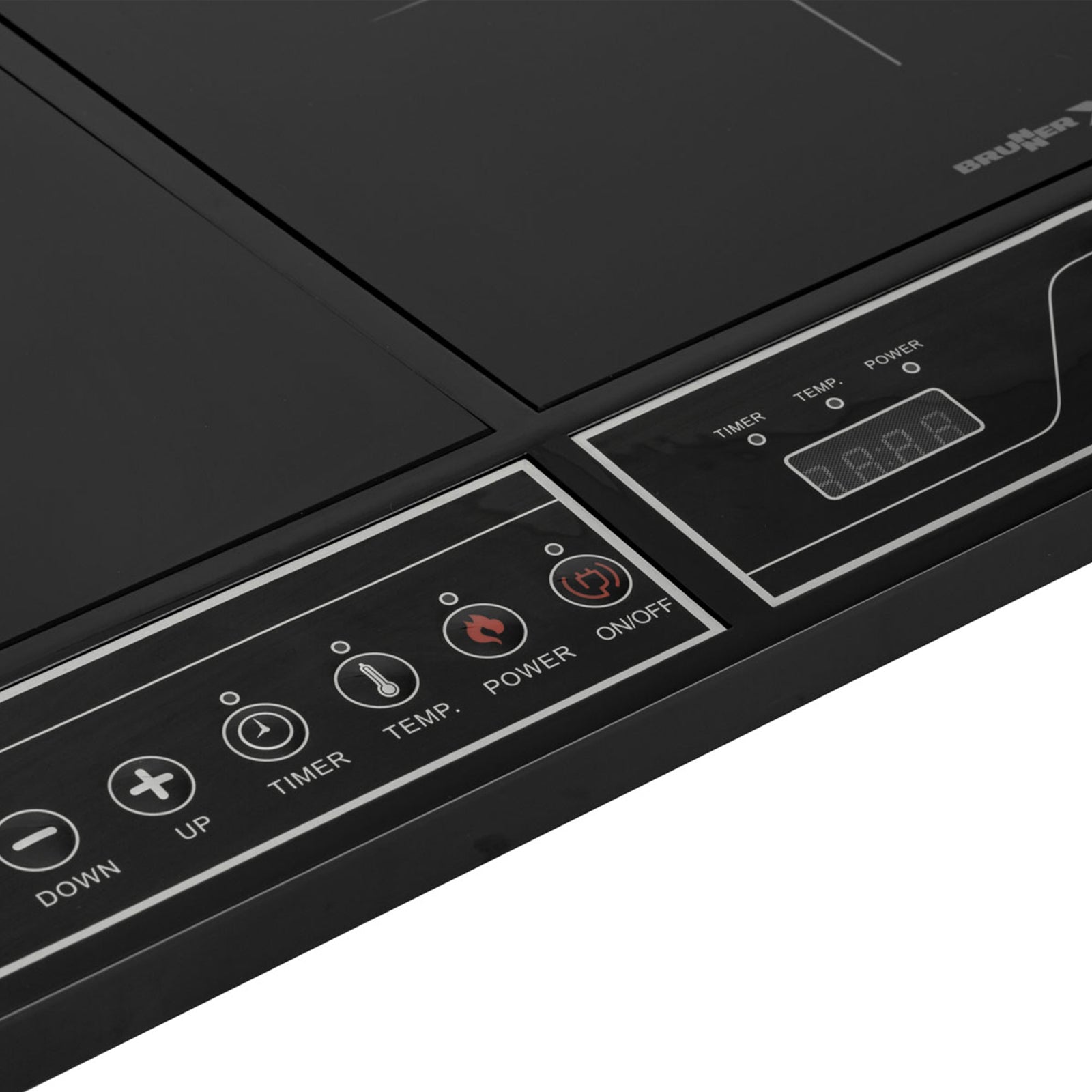 Plaque de cuisson de camping BRUNNER HotPoint, double induction, électrique, grill, verre, 2 kW