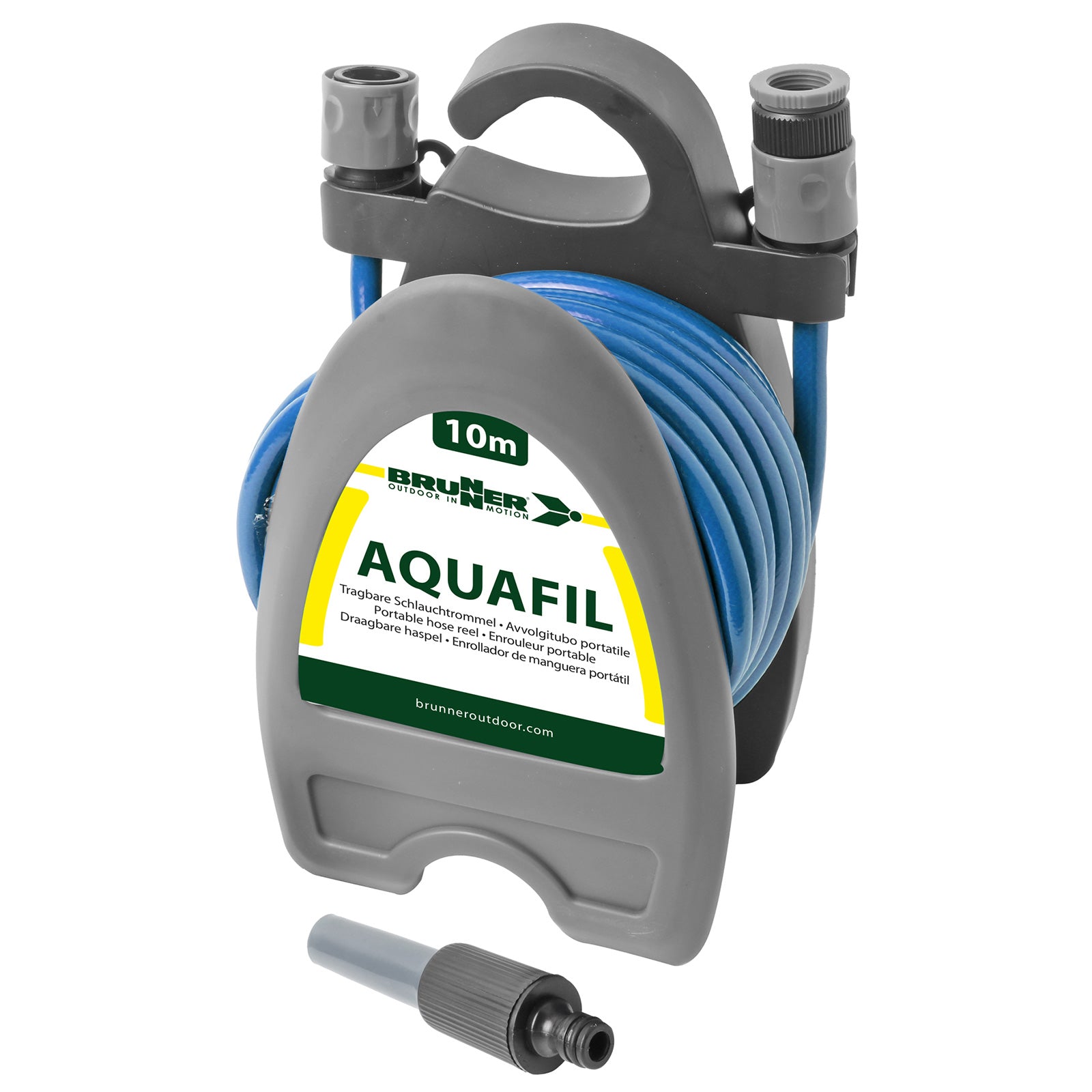 Enrouleur de tuyau mural BRUNNER Aquafil pour caravane et camping, 10 m