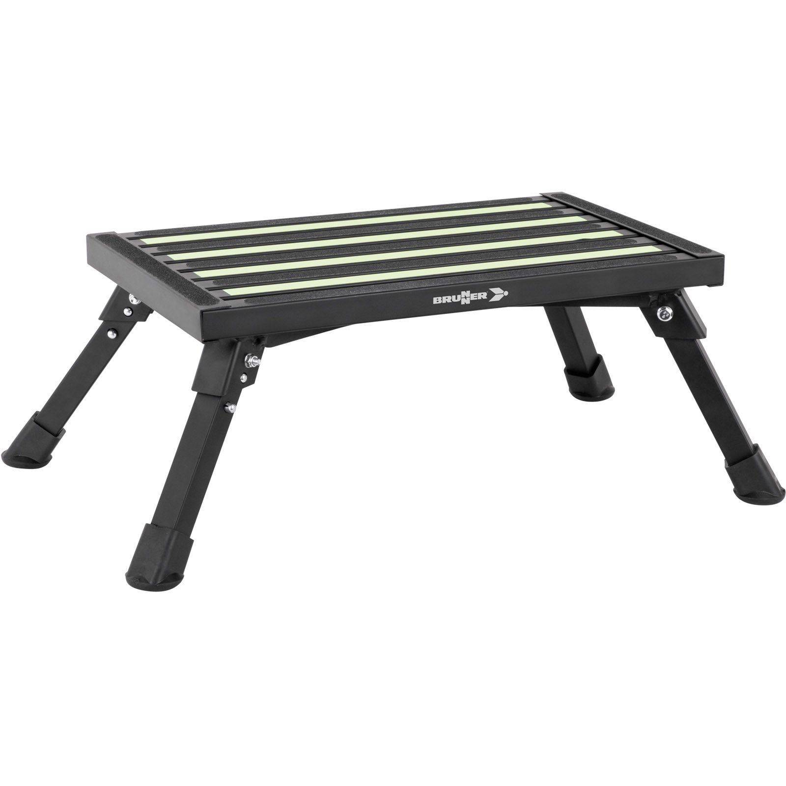 BRUNNER Klapptritt Go Step Black Fluo Wohnwagen Camping Leiter Tritt Stufe Alu