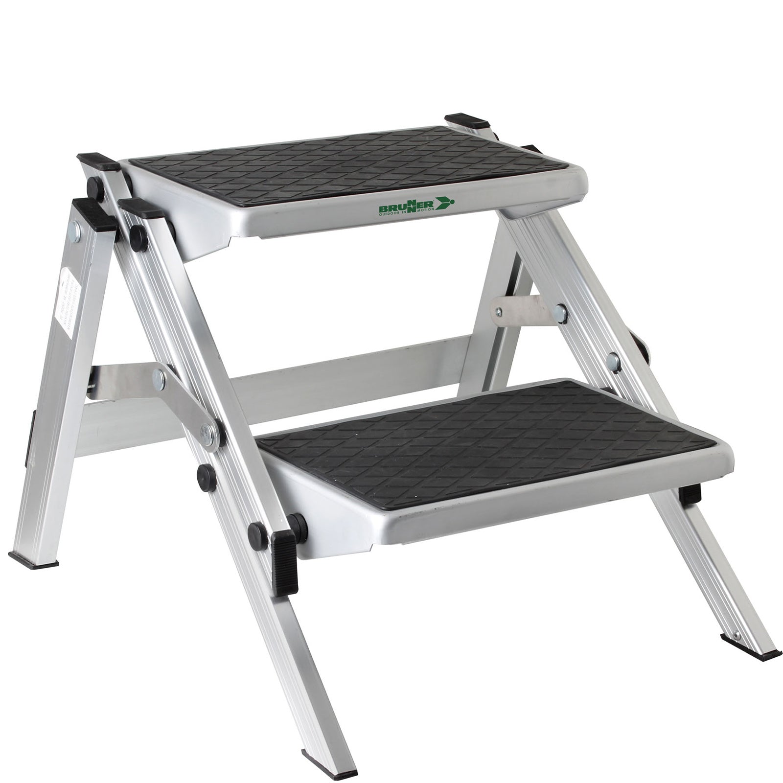 BRUNNER dubbele opstap Ruckstep aluminium caravan opstapje voor op de camping, lichtgewicht