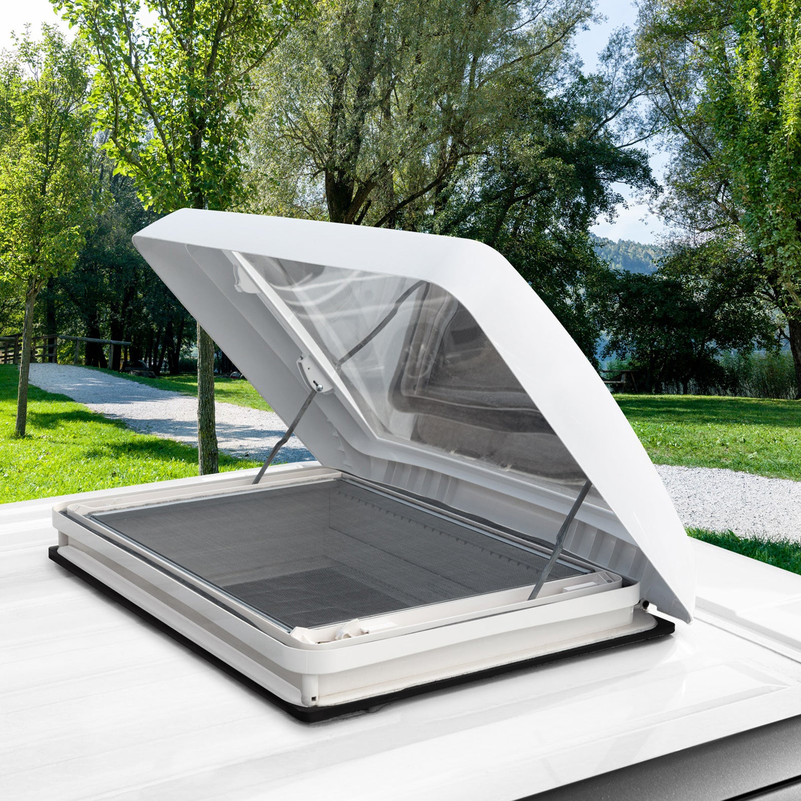 Moustiquaire BRUNNER Flynet Midi CR Heki pour fenêtre de toit de caravane et camping-car