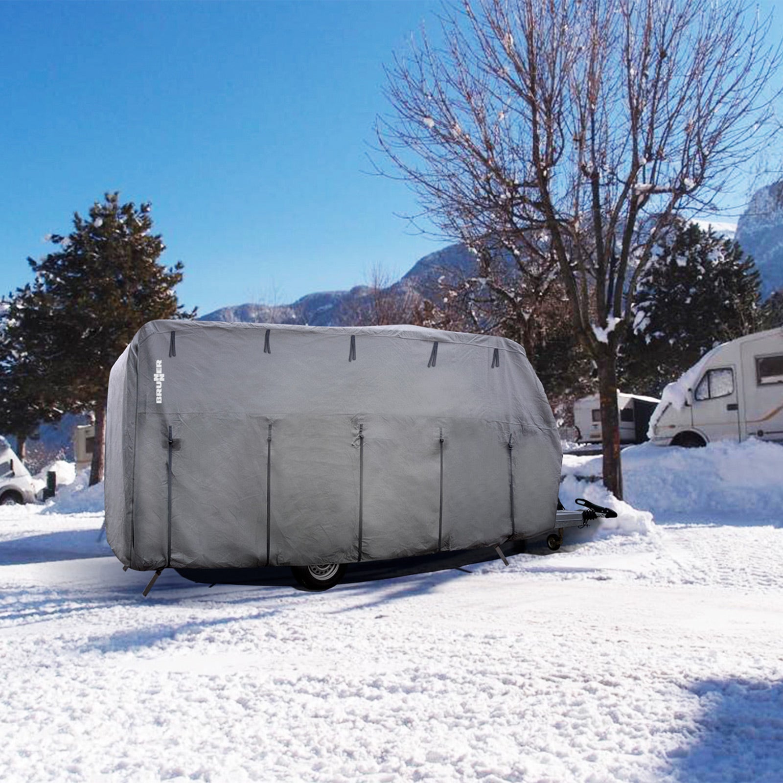 BRUNNER Wohnwagen Schutzhülle Caravan Cover 6M 400-450 cm Abdeckplane Abdeckung