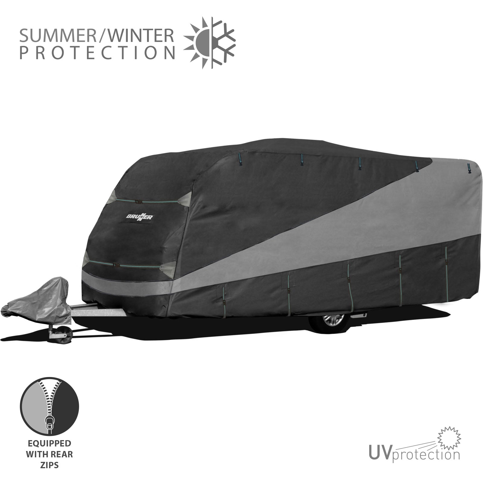 BRUNNER Wohnwagen Schutzhülle Caravan Cover 12M Abdeckplane Abdeckung 450-500 cm