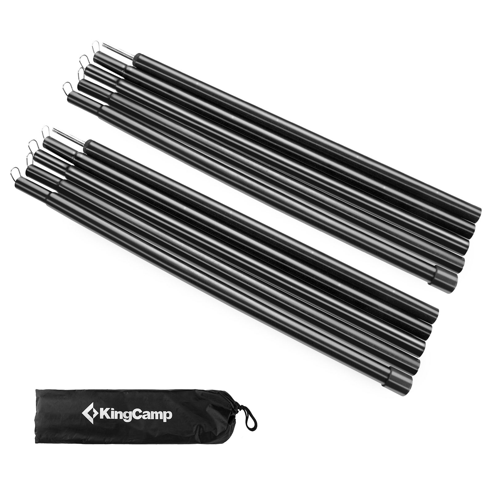 KINGCAMP 2x Set Telescopic Front Tent Pole Sunshade Tarp Pole Steel Rods