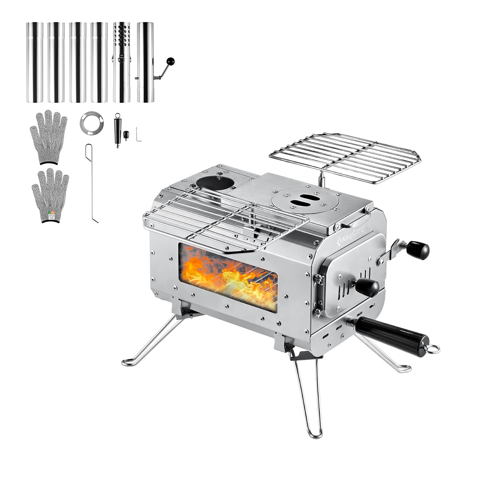 KINGCAMP Tent Oven Greenland M Outdoor Kitchen Mini Camping Stove Heater Steel