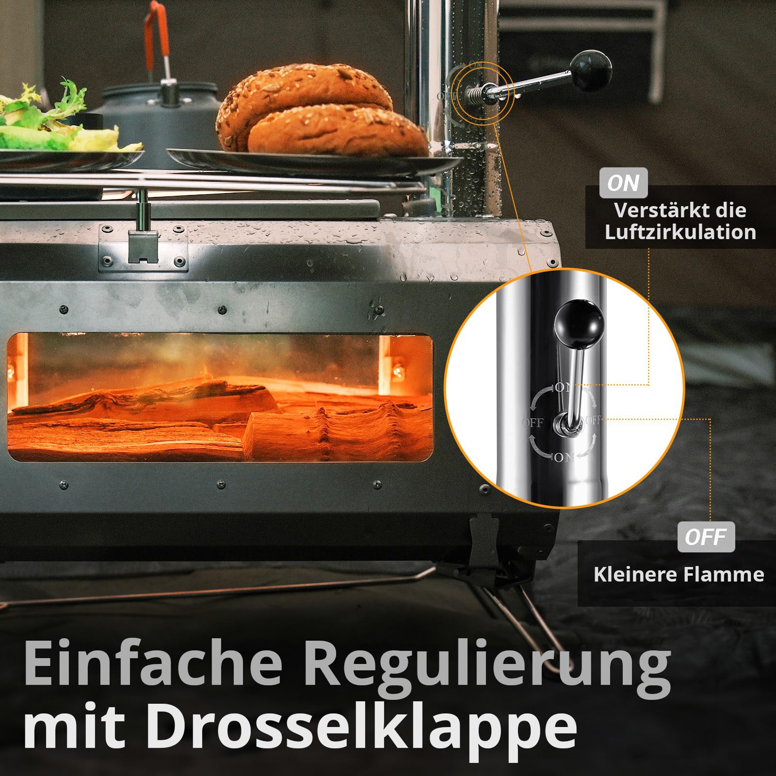 Four de tente KINGCAMP Greenland L Cuisine extérieure Mini réchaud de camping Chauffage Acier