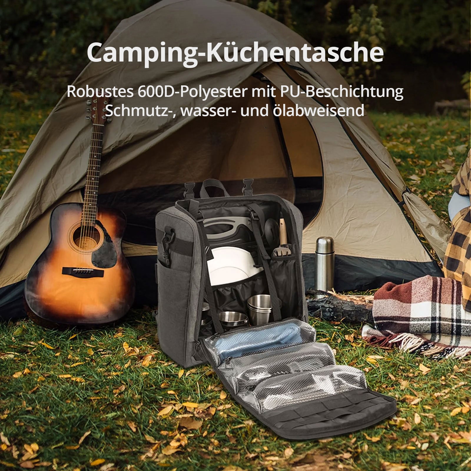KINGCAMP Camping Küchen Kitchen Organizer Picknick Tasche Geschirr Aufbewahrung