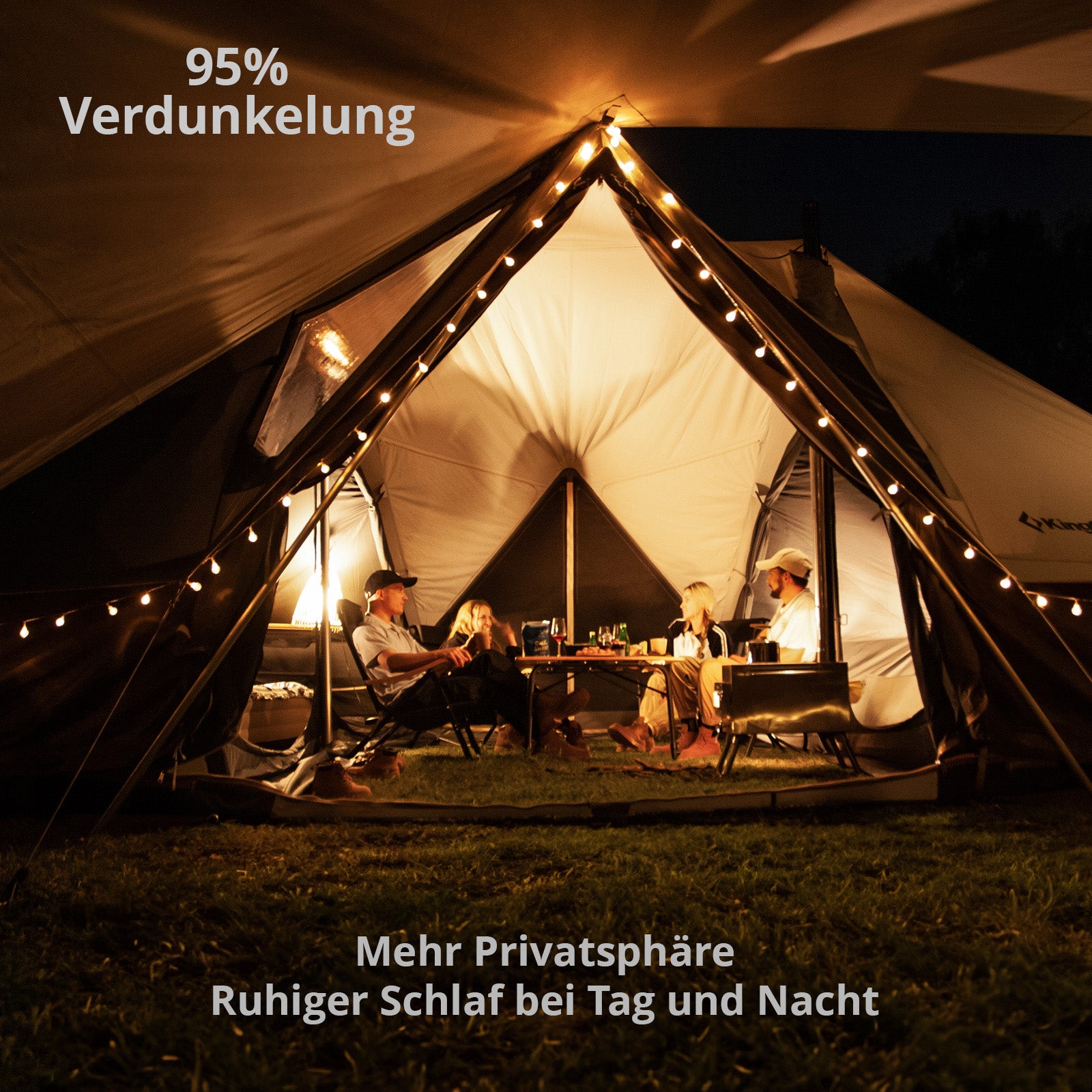 KINGCAMP Innenzelt Für Khan Palace 4 Personen Kabine Glamping Zelt Campingzelt