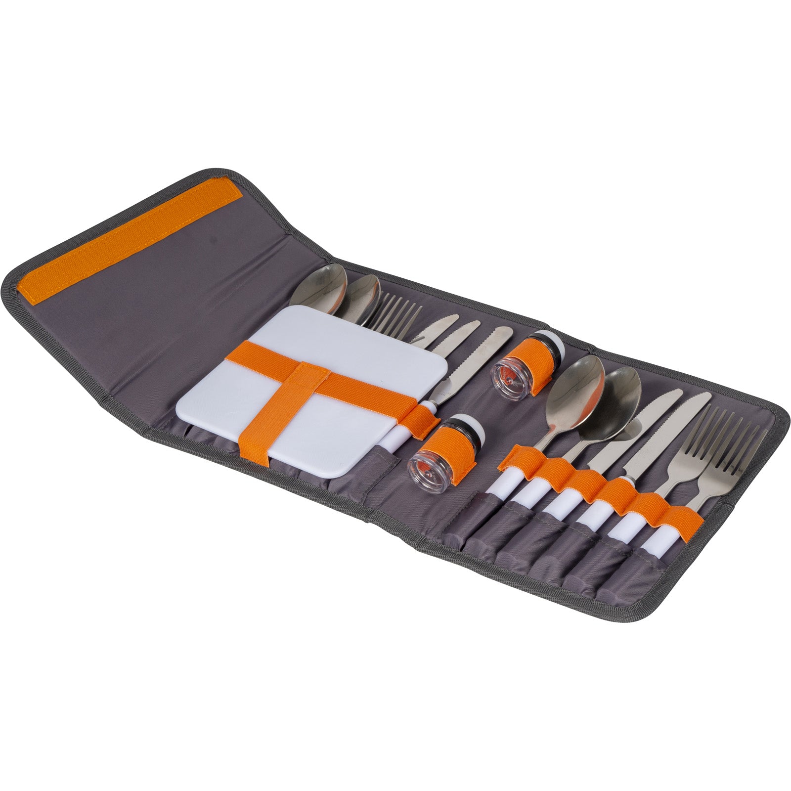 BO-CAMP Camping Besteckset Essbesteck Etui Gabel Messer Löffel Edelstahl 17 tlg.