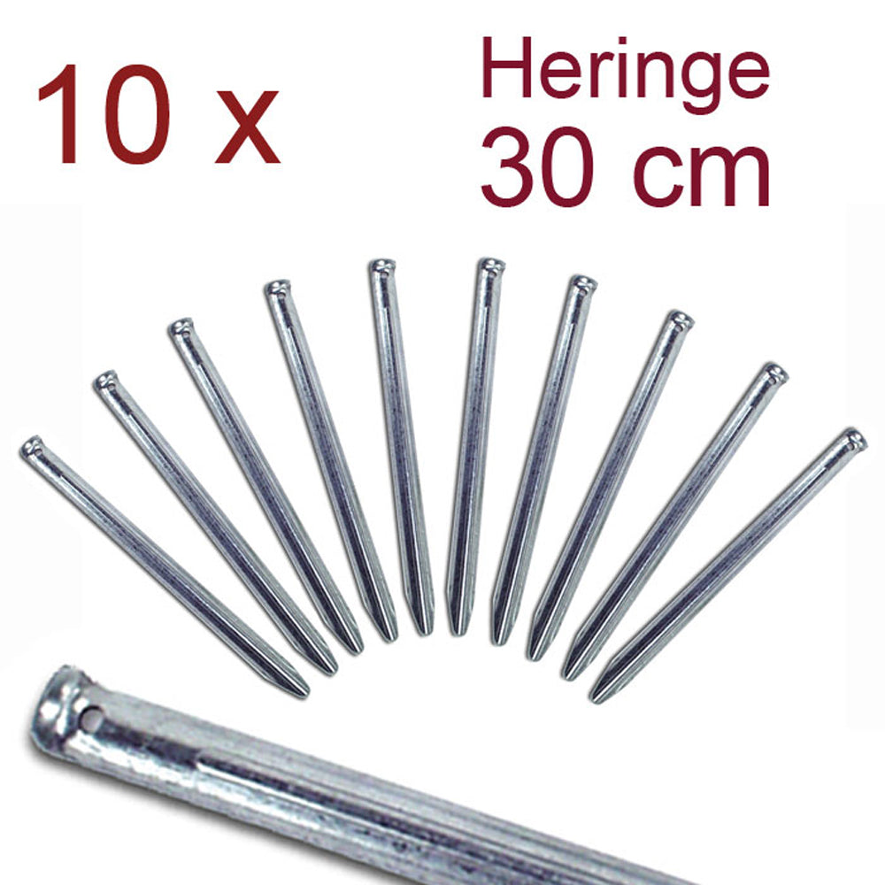 10 x Hering 30 cm Zeltnagel - Zelt Heringe - Erdnagel Gras & Sand Stahl verzinkt