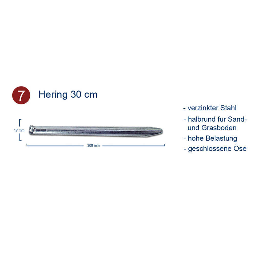 10 x Hering 30 cm Zeltnagel - Zelt Heringe - Erdnagel Gras & Sand Stahl verzinkt