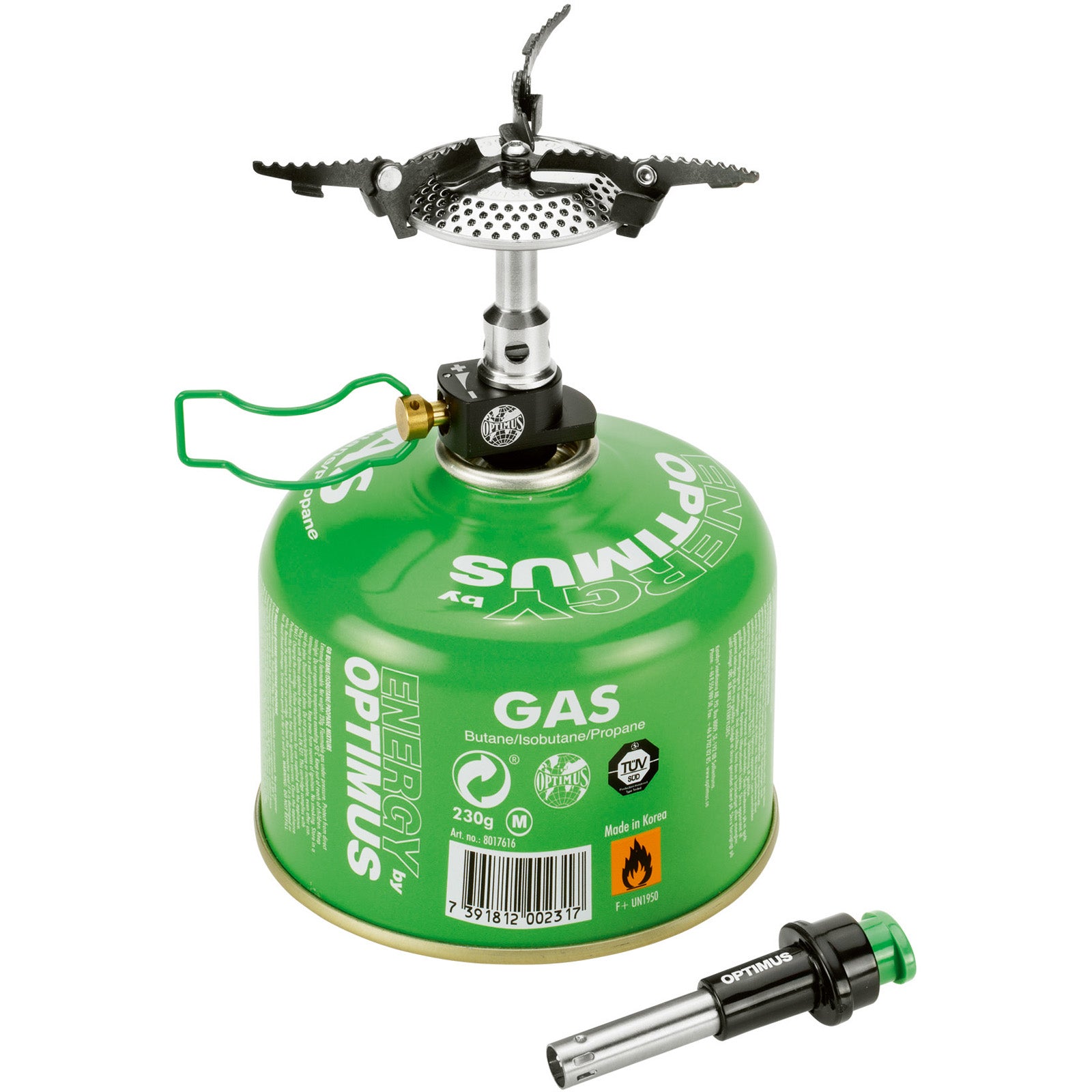 OPTIMUS Camping Gaskocher Crux Lite Mini Kocher Trekking Outdoor Piezo 3000W 72g