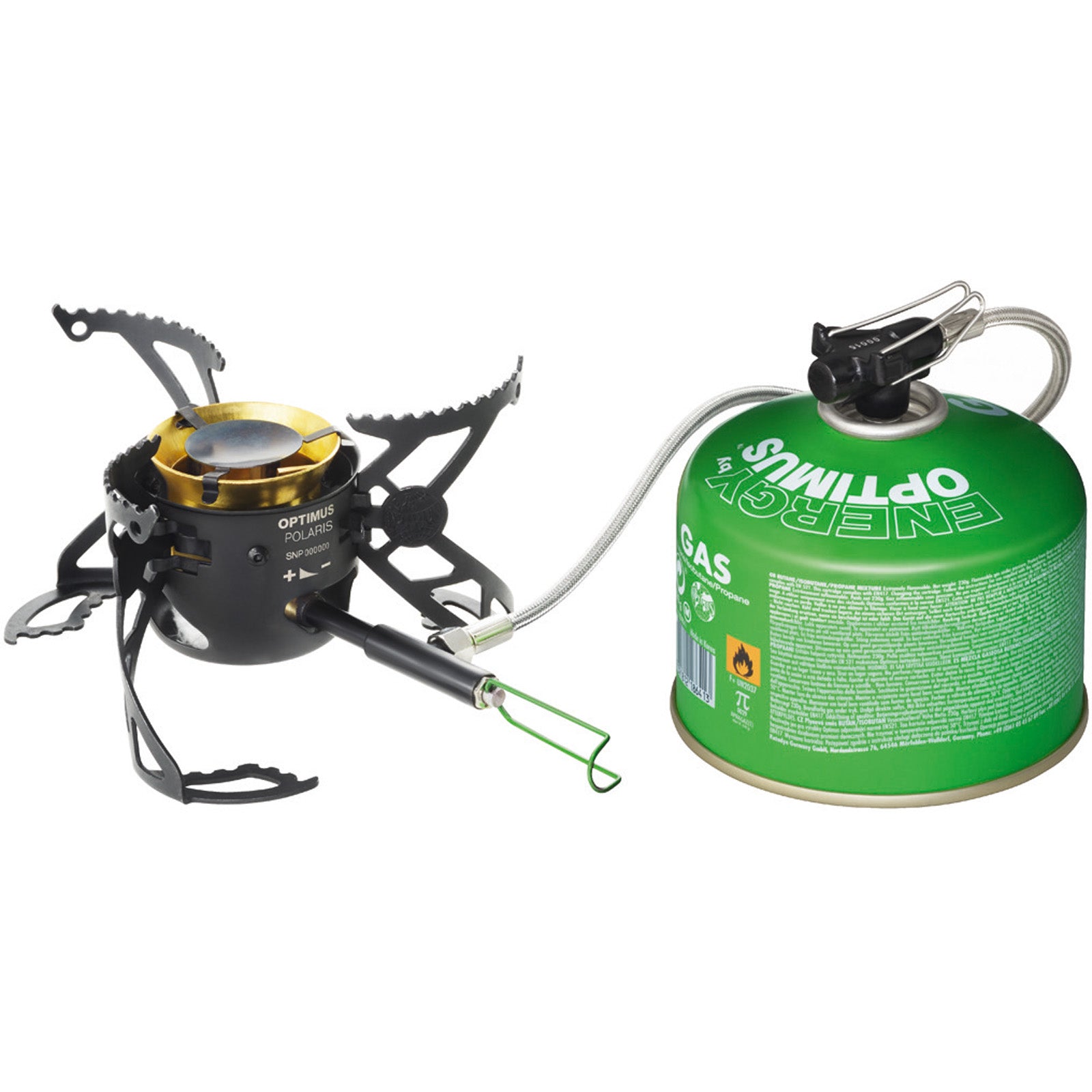 OPTIMUS Camping Gaskocher Polaris Optifuel + Flasche Benzin Kocher Faltbar 4200W