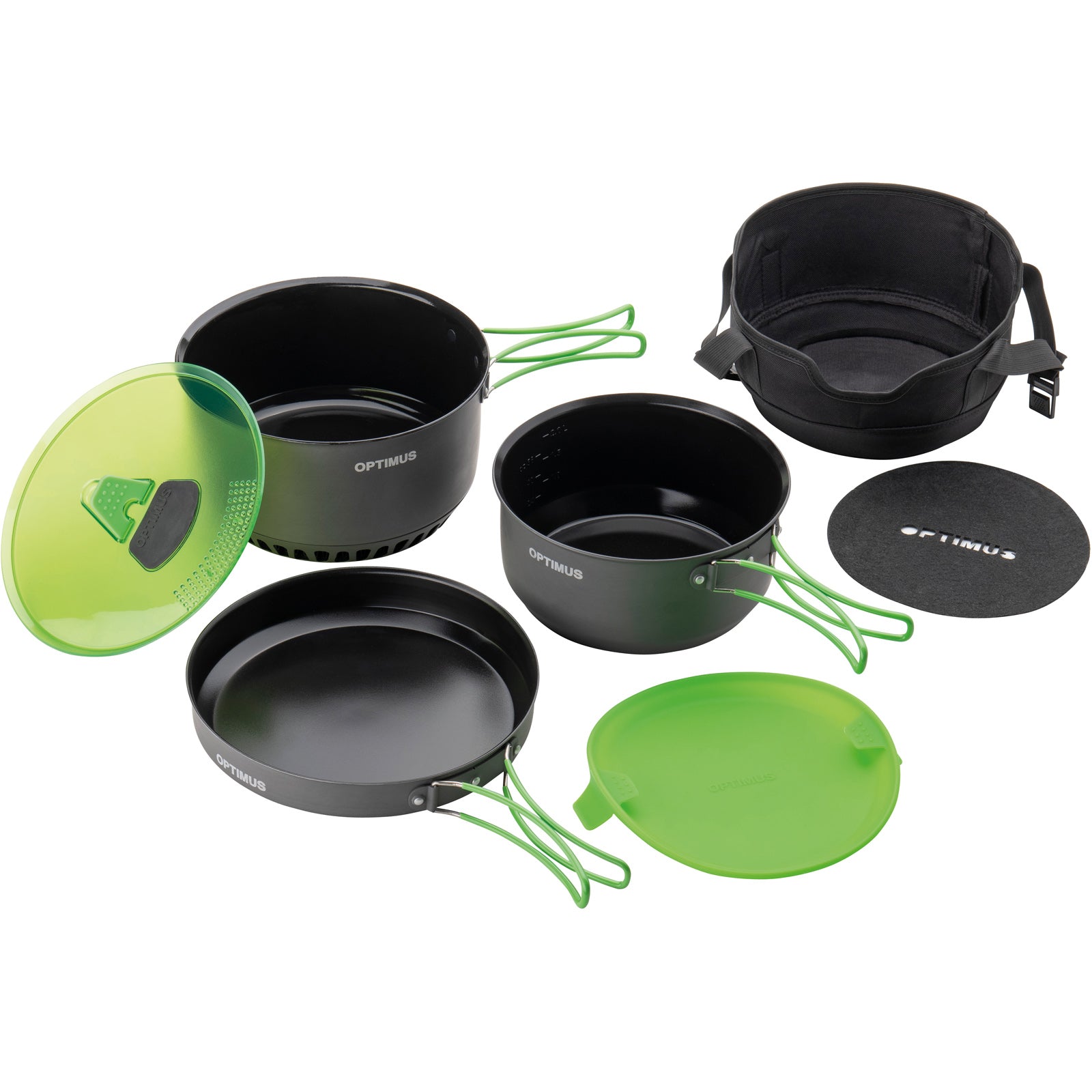 Ensemble de cuisine de camping OPTIMUS Terra Camp 4 pièces, casserole, poêle, aluminium, 1,16 kg