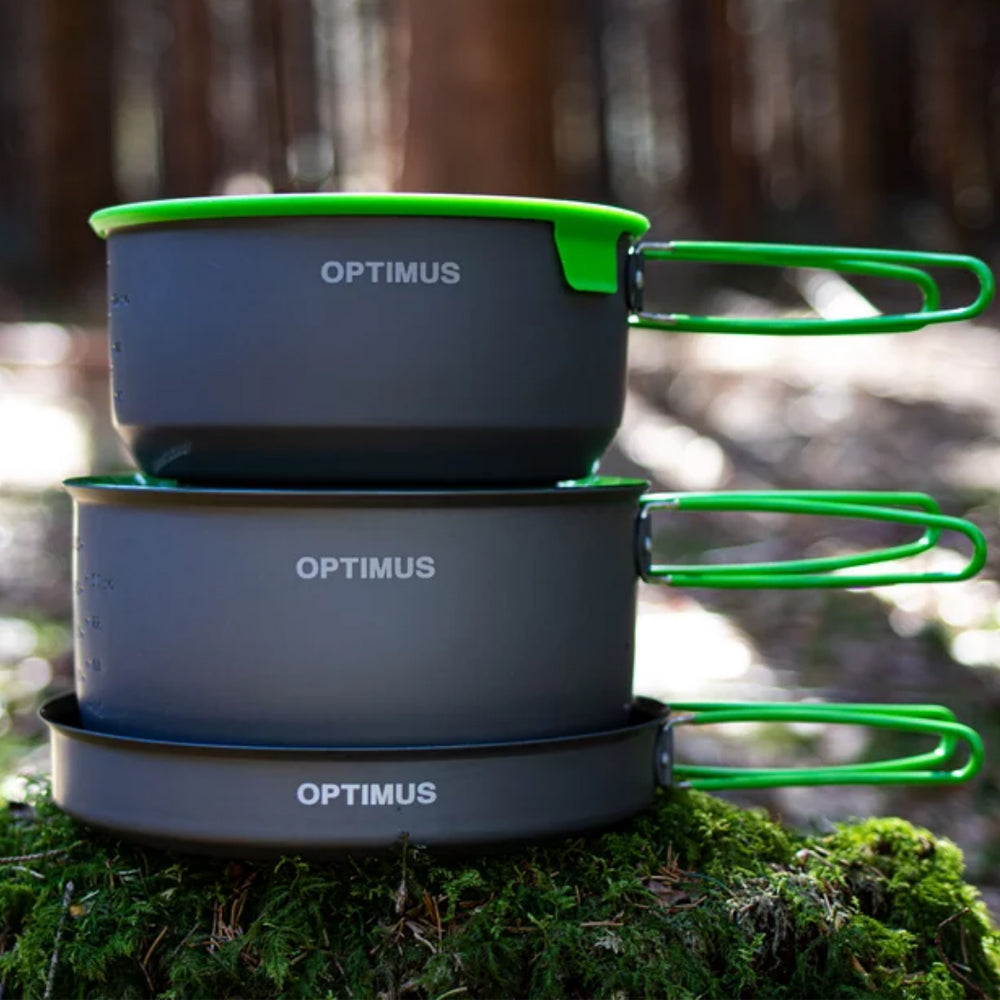 OPTIMUS Camping Kochset Terra Camp 4 Geschirr Küche Topf Pfanne Alu 1,16 kg