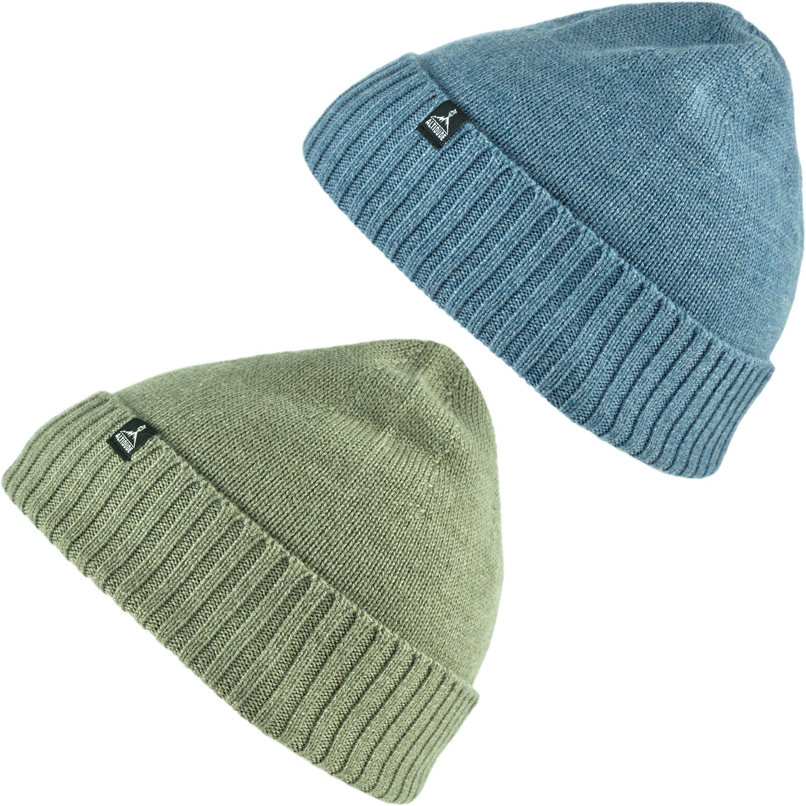 Altidude Winter Hat Plain Fine Knitted Hat Unisex Beanie 100% Merino Wool