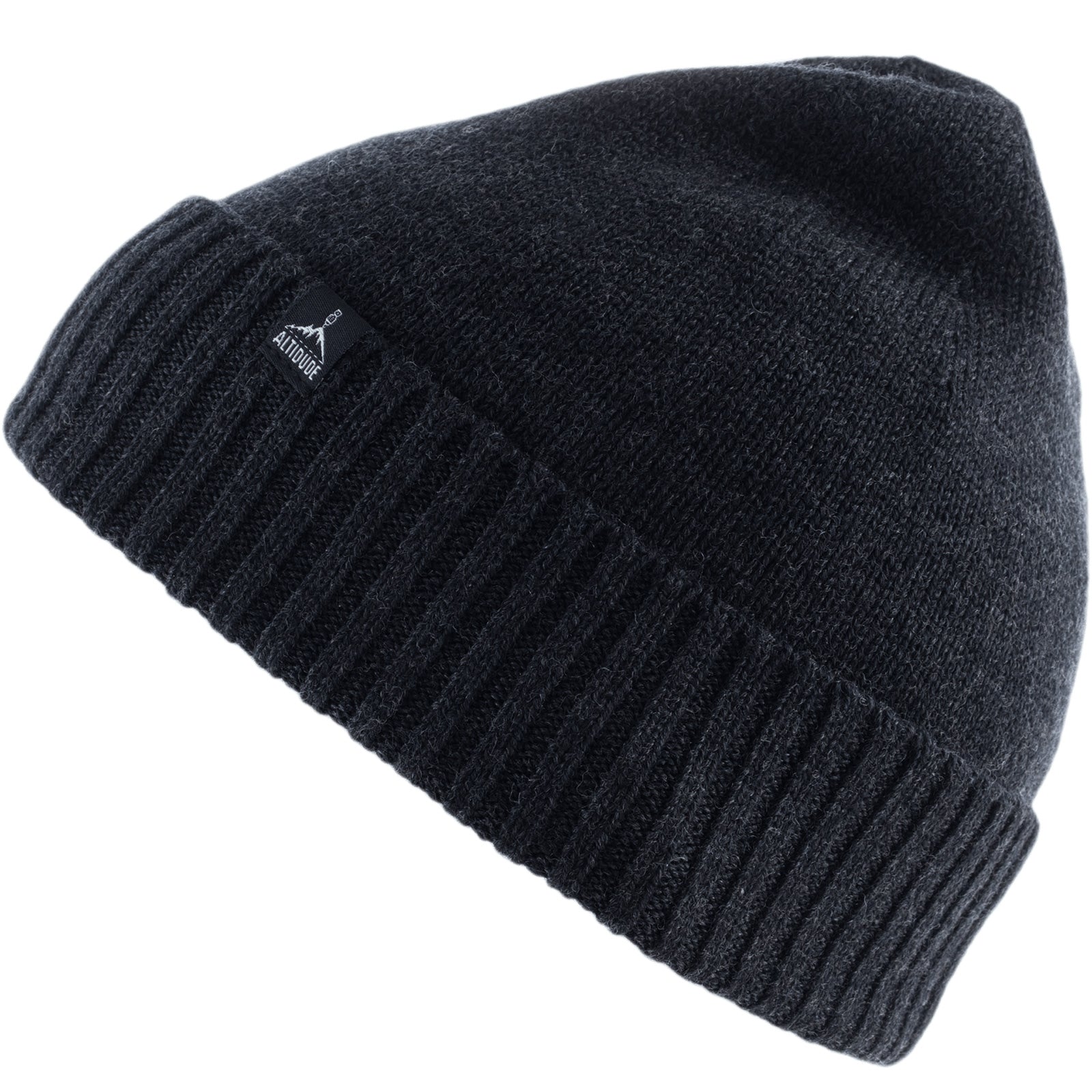 Altidude Winter Hat Plain Fine Knitted Hat Unisex Beanie 100% Merino Wool