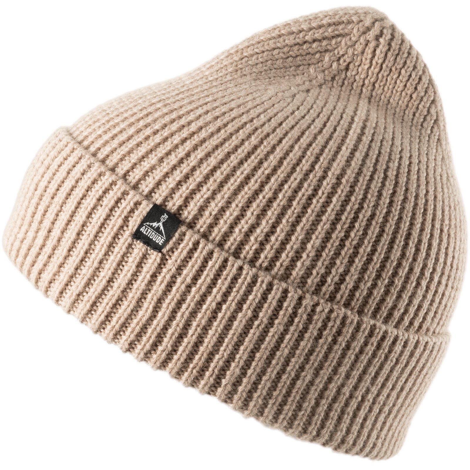 Bonnet d'hiver ALTIDUDE en tricot côtelé uni, bonnet unisexe 100 % laine mérinos
