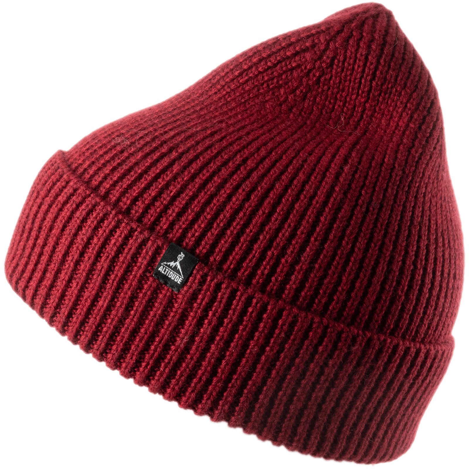 ALTIDUDE Winter Hat Solid Rib Knit Hat Unisex Beanie 100% Merino Wool