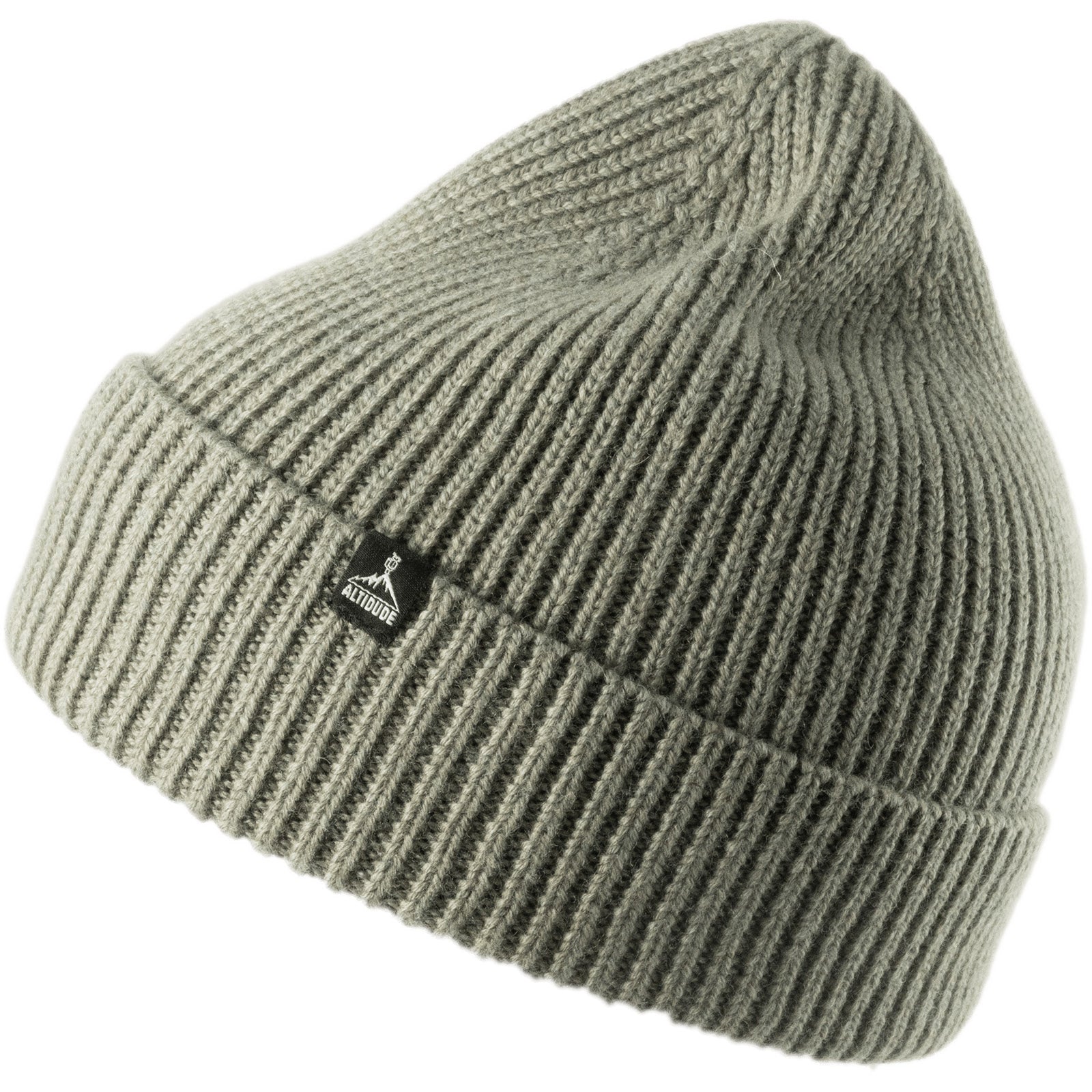 ALTIDUDE Winter Hat Solid Rib Knit Hat Unisex Beanie 100% Merino Wool