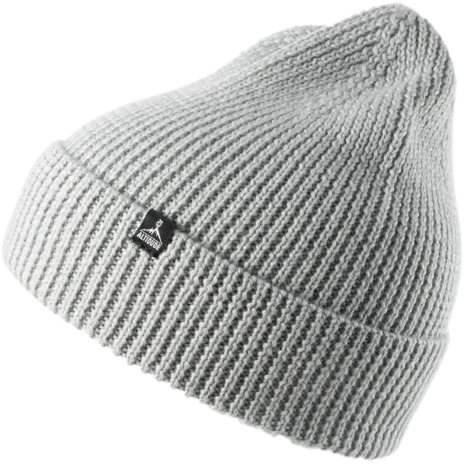Bonnet d'hiver ALTIDUDE en tricot côtelé uni, bonnet unisexe 100 % laine mérinos