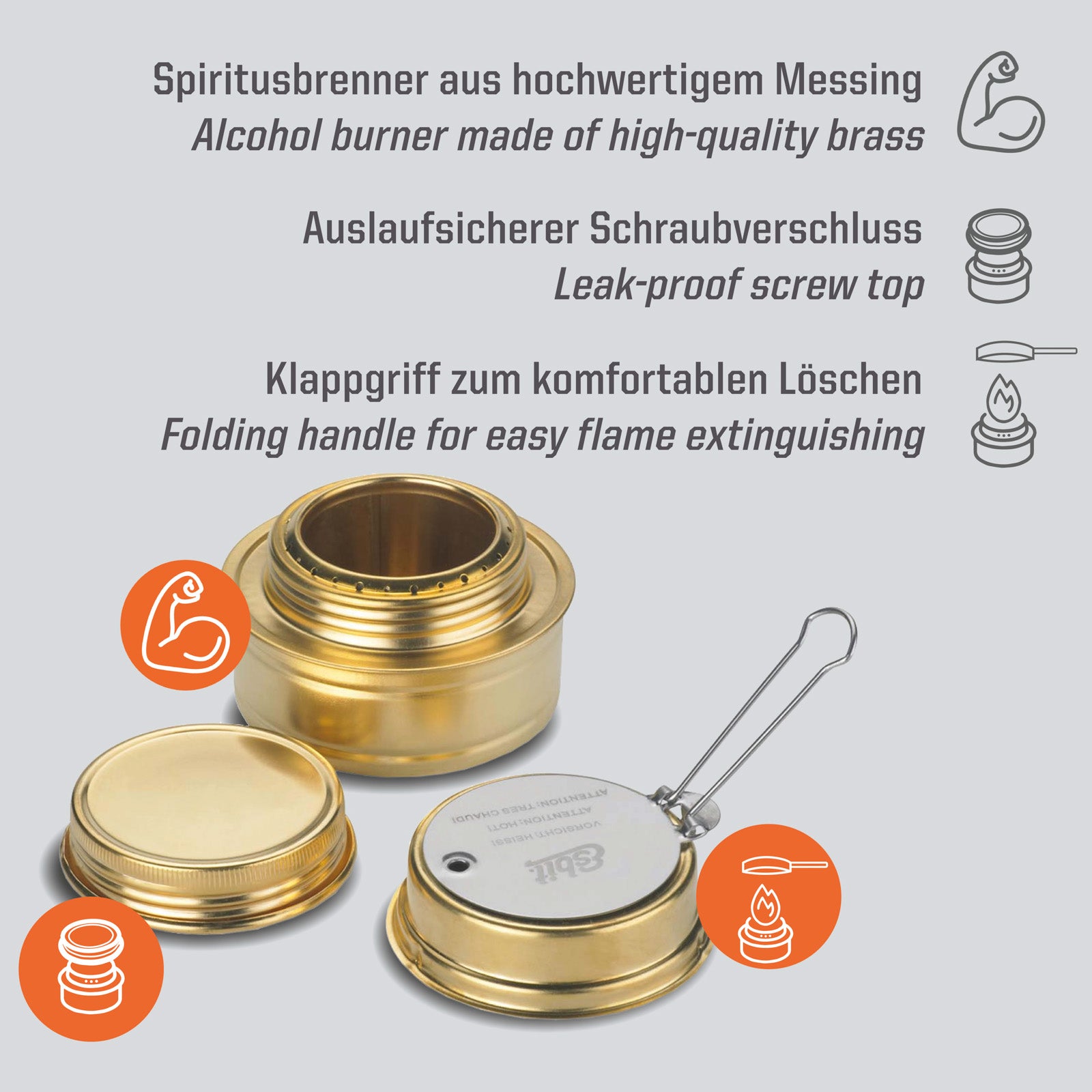 ESBIT Spiritusbrenner Messing Alkoholbrenner Campingkocher Trekking Outdoor