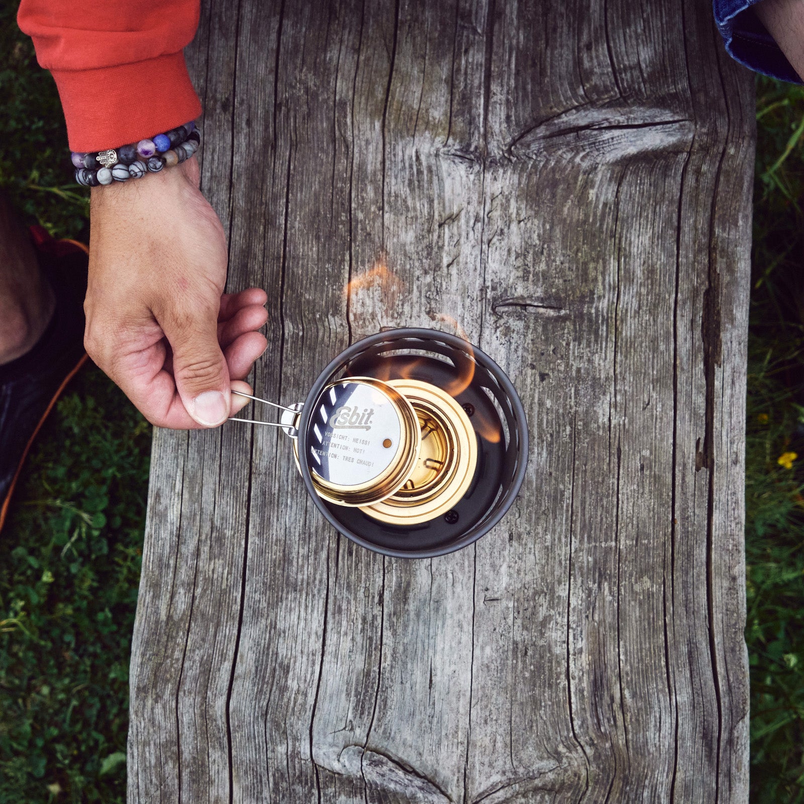 Réchaud à alcool ESBIT en laiton pour camping, randonnée, plein air