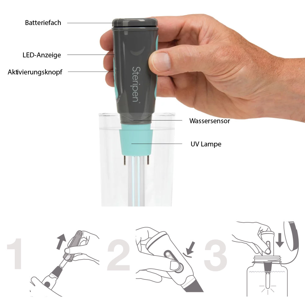 SteriPEN Aqua UV Wasser Filter Portabel Entkeimer Reiniger Purifier Aufbereitung