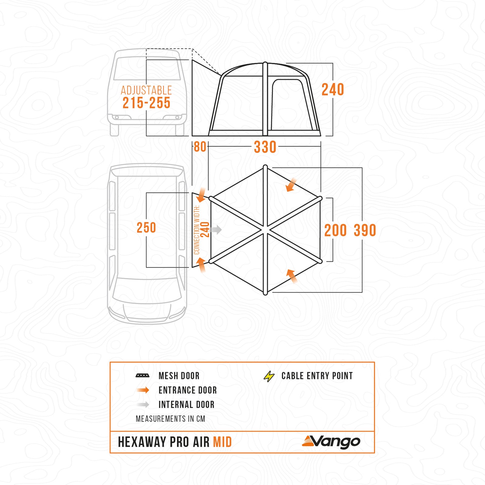 Auvent pour camping-car VANGO, auvent HexAway Pro Air Mid Airbeam, tente gonflable pour camping-car