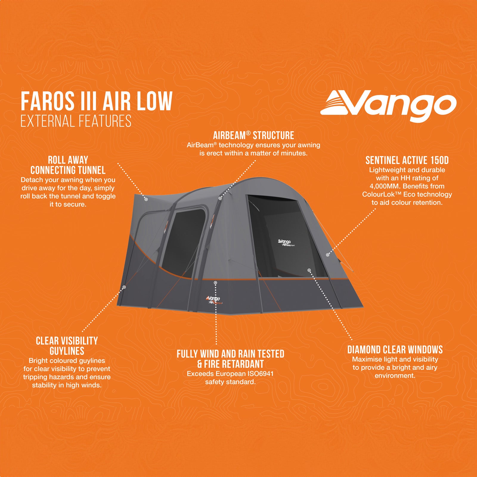 Auvent pour camping-car VANGO Faros III Air Low – Tente gonflable pour camping-car Airbeam