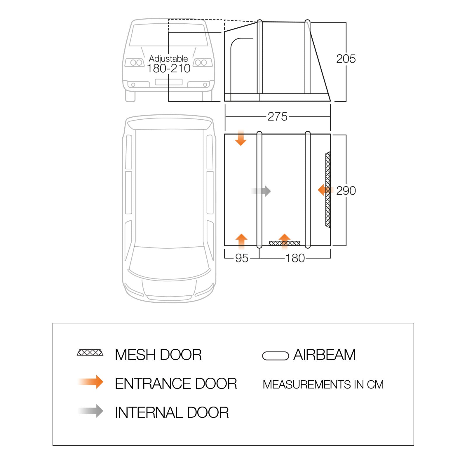 VANGO Bus Awning Faros III Air Low Camping Car Air Tent Airbeam Inflatable