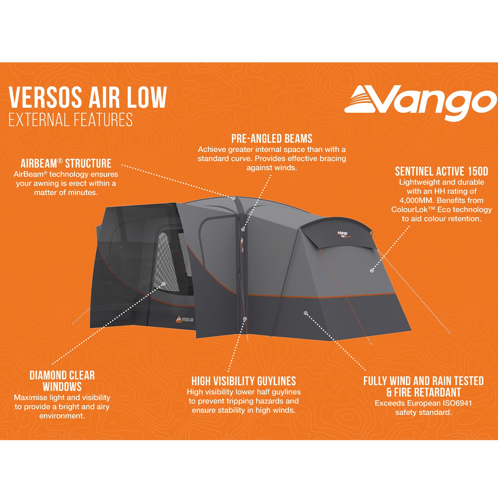 VANGO Bus Vorzelt Versos Air Low Camping Auto Luft Zelt Van Airbeam Aufblasbar