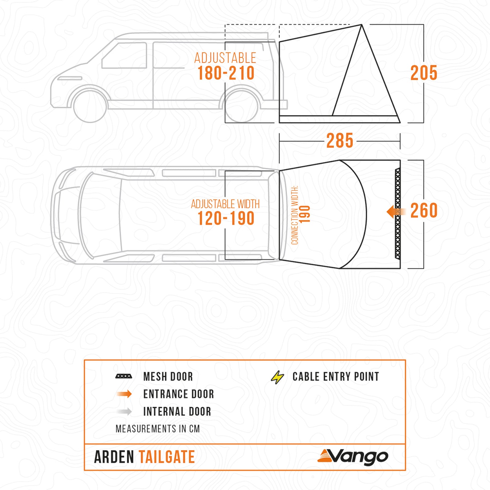 Auvent arrière VANGO pour bus, tente Arden Tailgate, camping, SUV, voiture, fourgon, camping-car