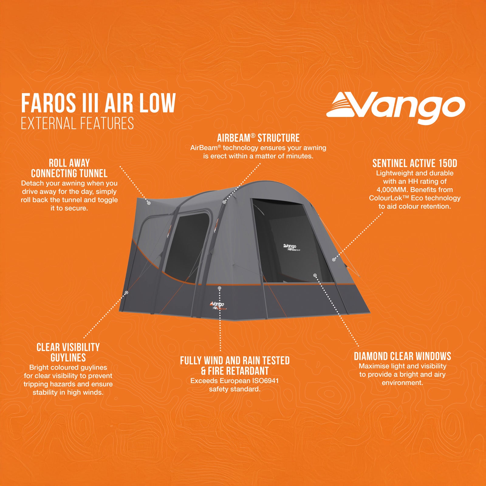 Auvent pour camping-car VANGO Faros III Air Low – Tente gonflable pour camping-car Airbeam