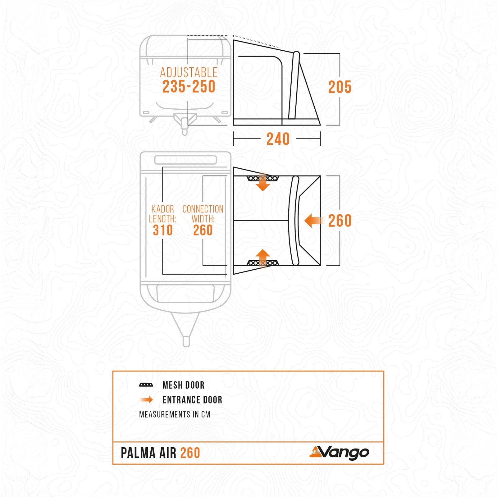 VANGO Vorzelt Palma 260 Air Caravan Wohnwagen Zelt Camping Luftzelt Aufblasbar