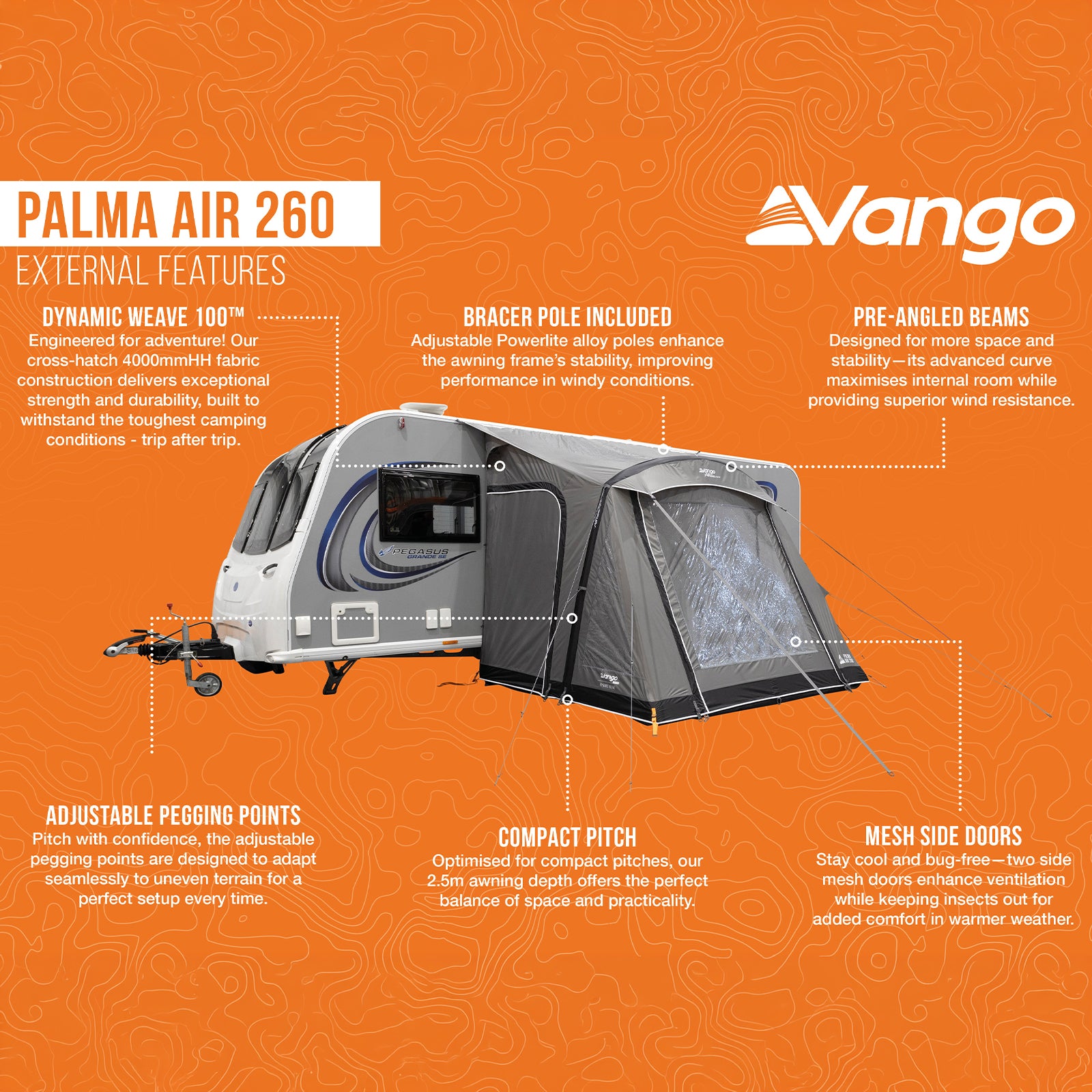 VANGO Vorzelt Palma 260 Air Caravan Wohnwagen Zelt Camping Luftzelt Aufblasbar