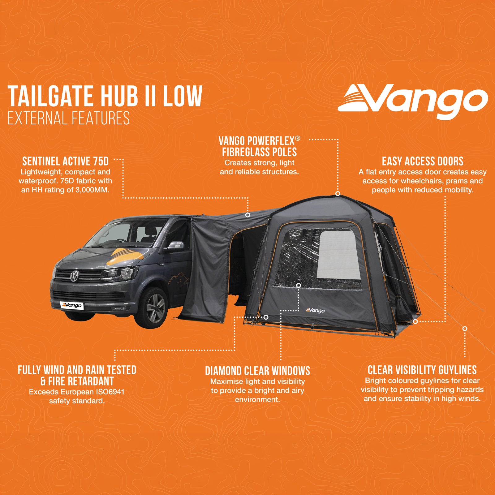 VANGO Bus Vorzelt Heckzelt Tailgate AirHub II Low Camping Auto Luft Aufblasbar