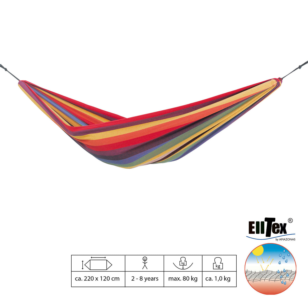 AMAZONAS Chico Rainbow Children's Travel Cloth Hammock Weatherproof Garden Camping