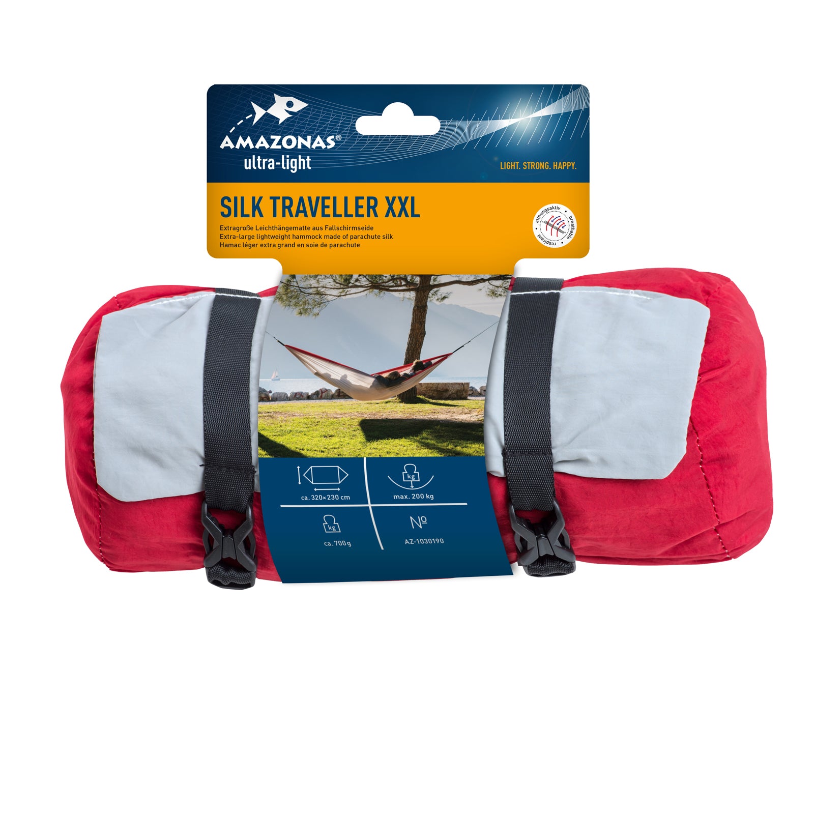 AMAZONAS reis-hangmat Silk Traveller XXL voor 2 personen – hangmat voor meerdere personen