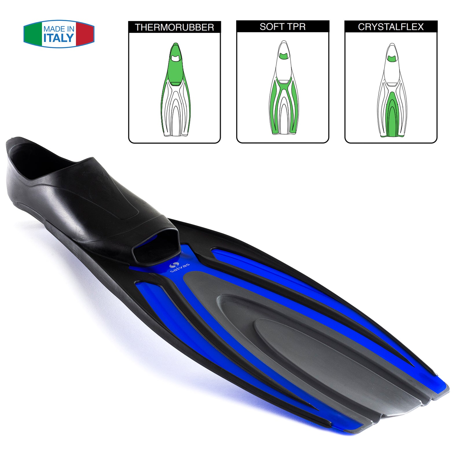 SALVAS Swimming Fins Thesis Snorkel Diver Long Fin Adults 36-47