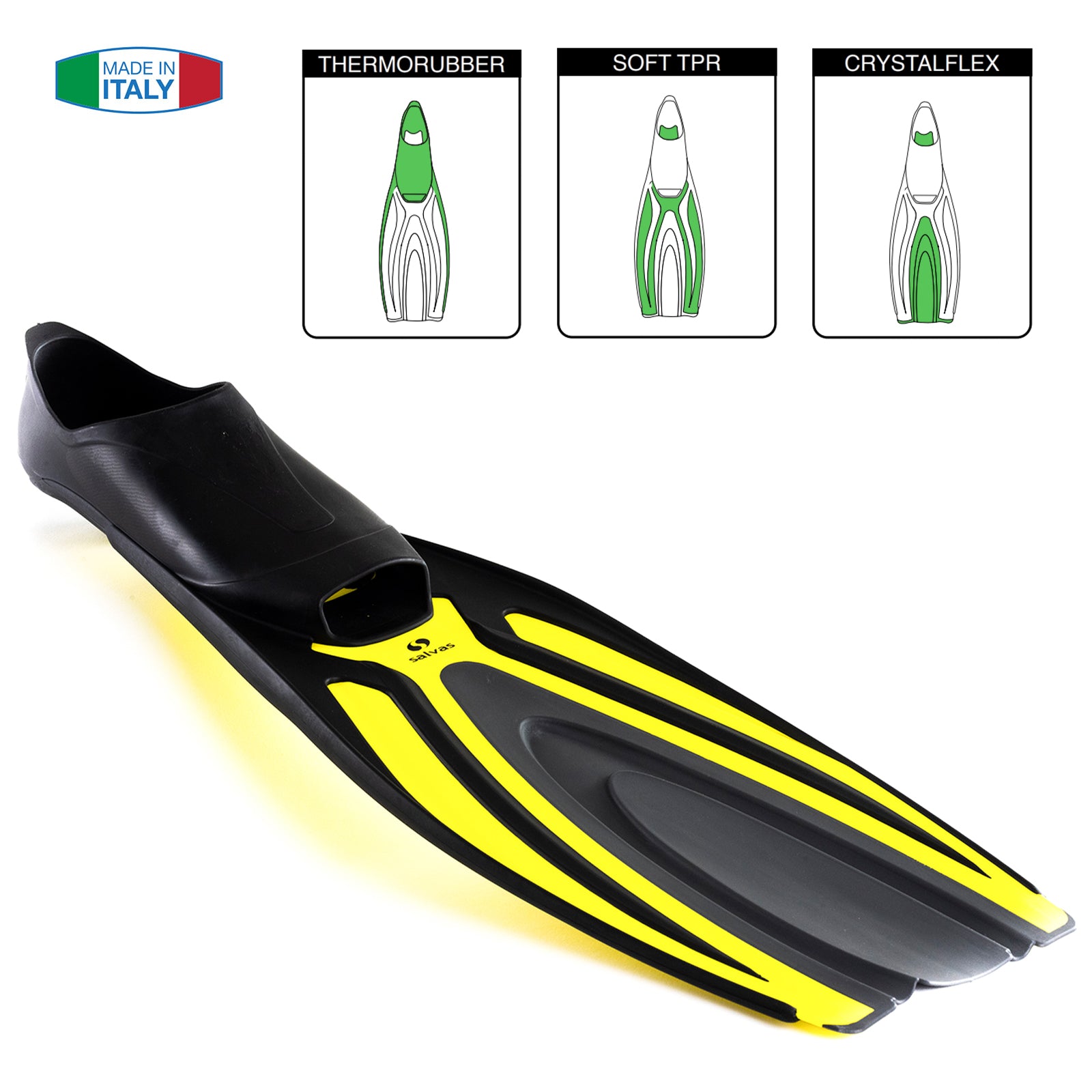 SALVAS Swimming Fins Thesis Snorkel Diver Long Fin Adults 36-47