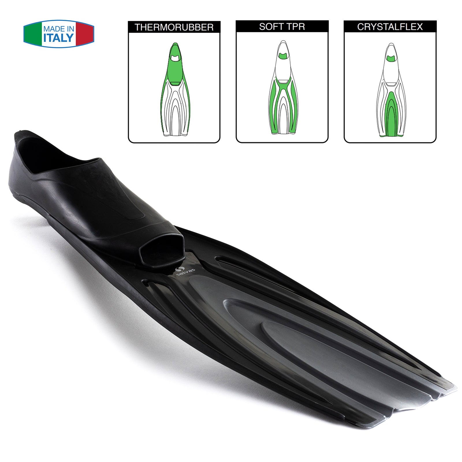 SALVAS Swimming Fins Thesis Snorkel Diver Long Fin Adults 36-47