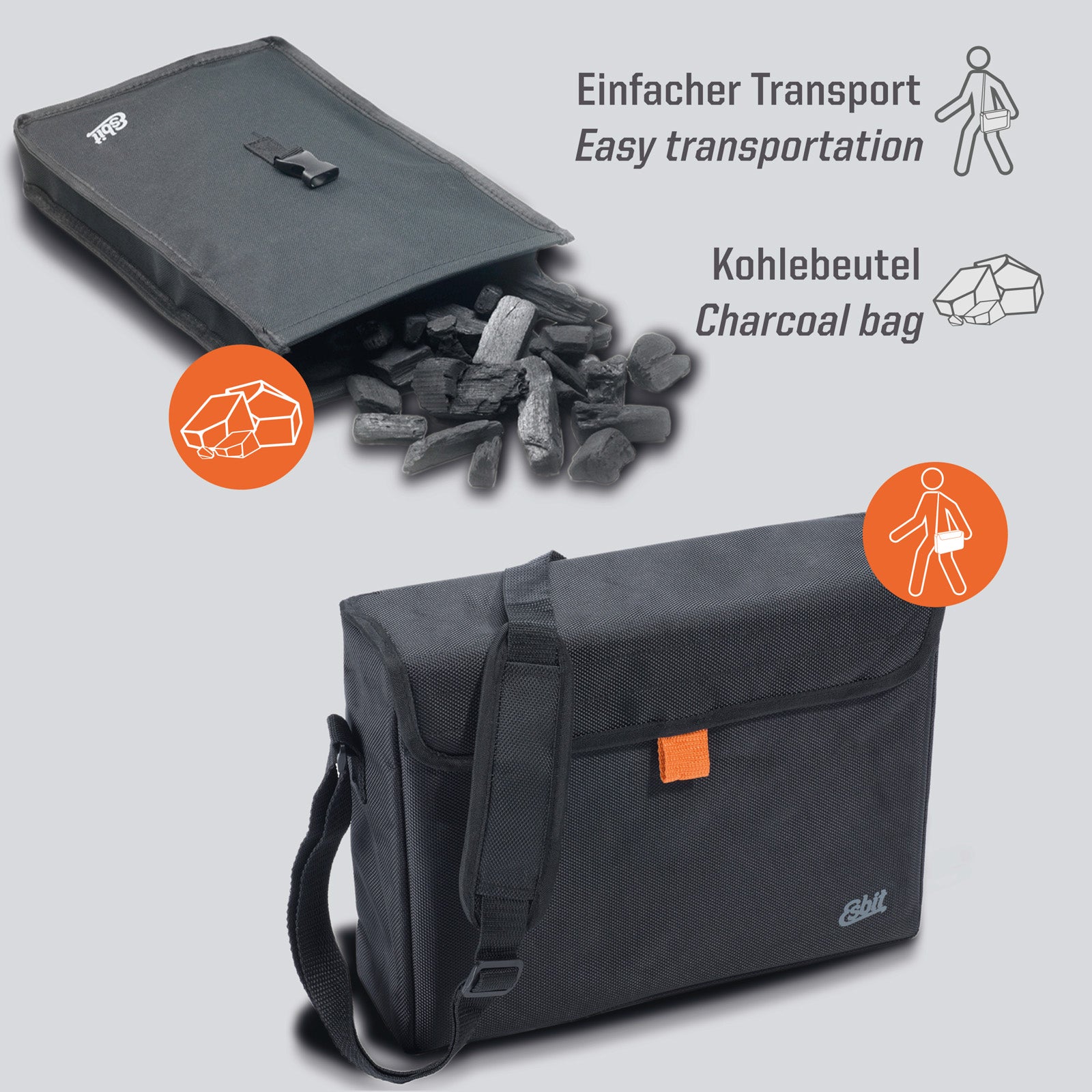 Barbecue au charbon de bois ESBIT, barbecue valise, barbecue de camping, barbecue au charbon de bois, barbecue pliable, petit