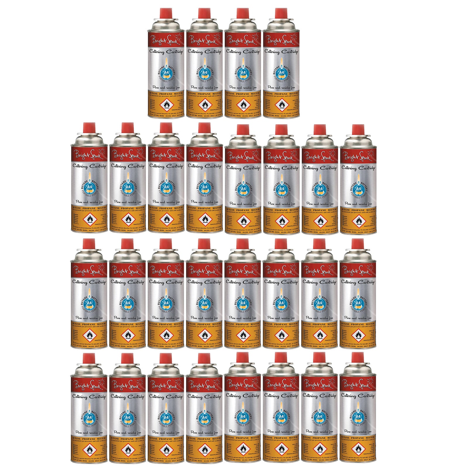 28 x BRIGHT SPARK Ventil Gas Kartusche Camping Kocher Brenner Butan/Propan 220 g